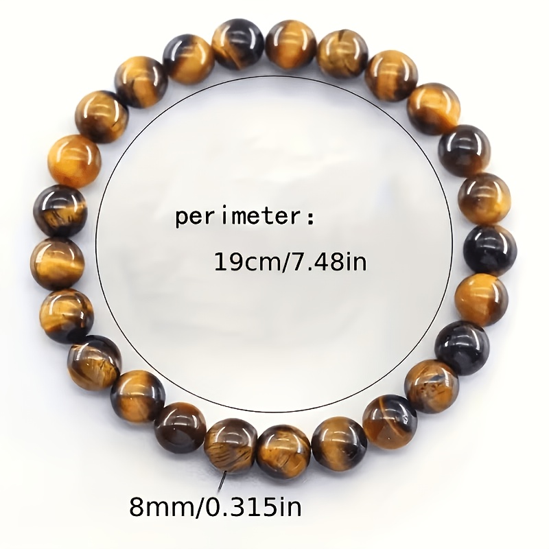 4pc Obsidian Tiger Eye Stone Texture Bracelet Set, Wealth